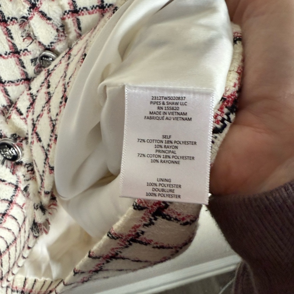 Veronica Beard White Tweed Mini Plaid Laurel Sleeveless Dress - Picture 10 of 10